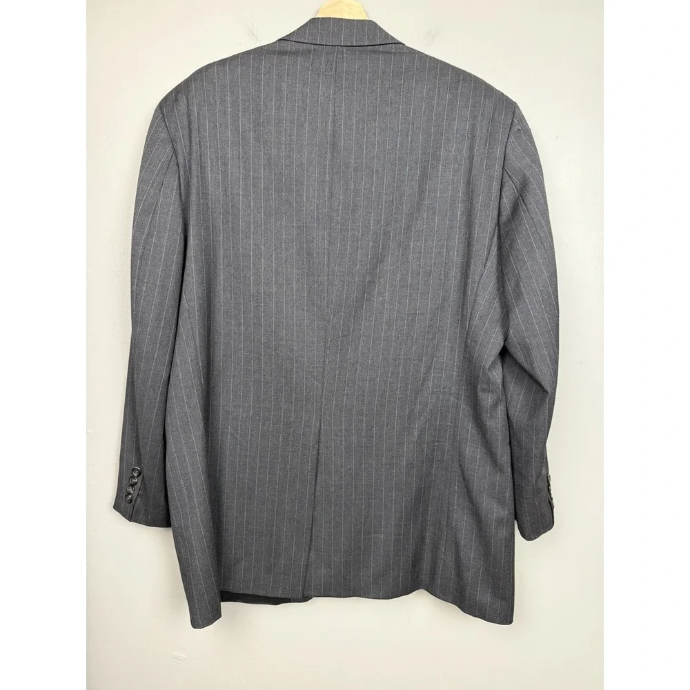 Vintage Lauren Ralph Lauren Wool Pinstripe Blazer Sport Coat Gray 2 Button 40R